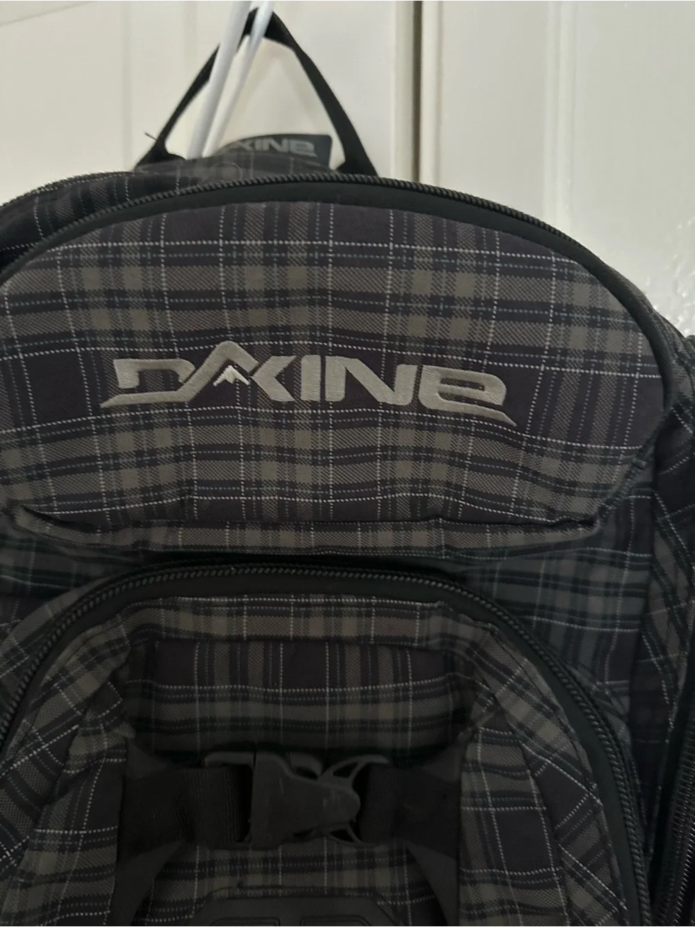Dakine Black Plaid Men’s Backpack with Gray Accents
